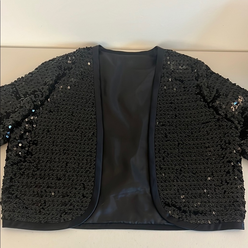 Vintage Sequenced Black Jacket, Women’s Size 14, Wedding, Cocktail, Cruise Wear
